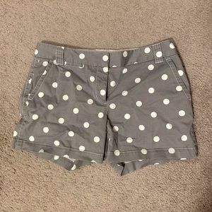 JCrew Polka Dot Gray 5 inch Shorts - Size 8